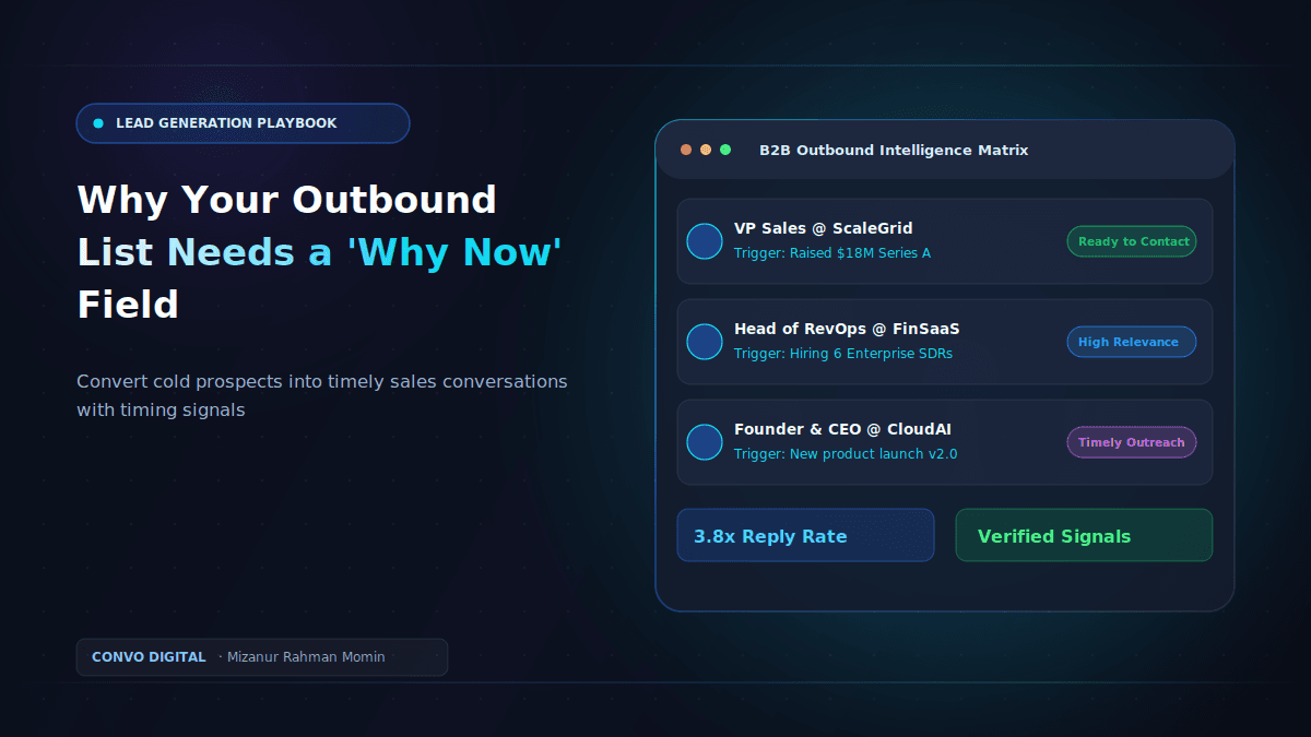 Why your outbound list needs a 'why now' field