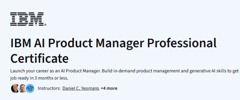 Ibm product manager professional certificate.