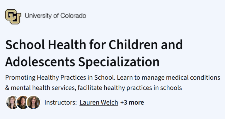 University of Colorado's School Health for Children and Adolescents Specialization logo.